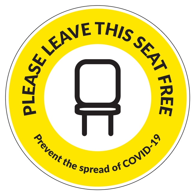 COVID-19 Please Leave This Seat Free Seat Sticker